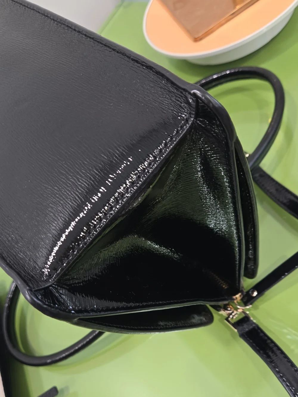Kate Spade Bixby Place Black Patent Satchel with Gold Hardware and Wallet